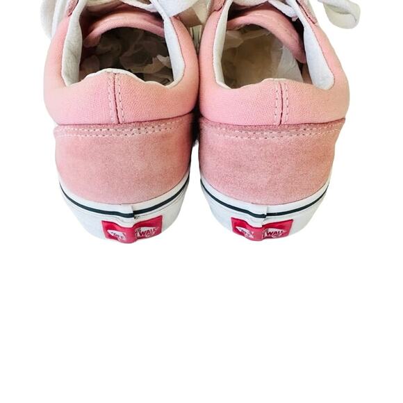 VANS Girls Old Skool Skate Sneaker Rose Dawn Pink Suede Size 2.5 Unisex Leather - Picture 5 of 6